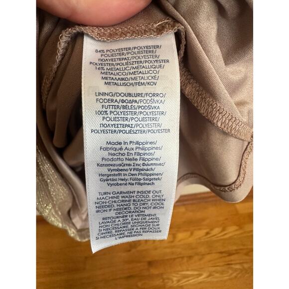 Chaps Metallic Chevron Sheath Dress Size 12 - Picture 5 of 7